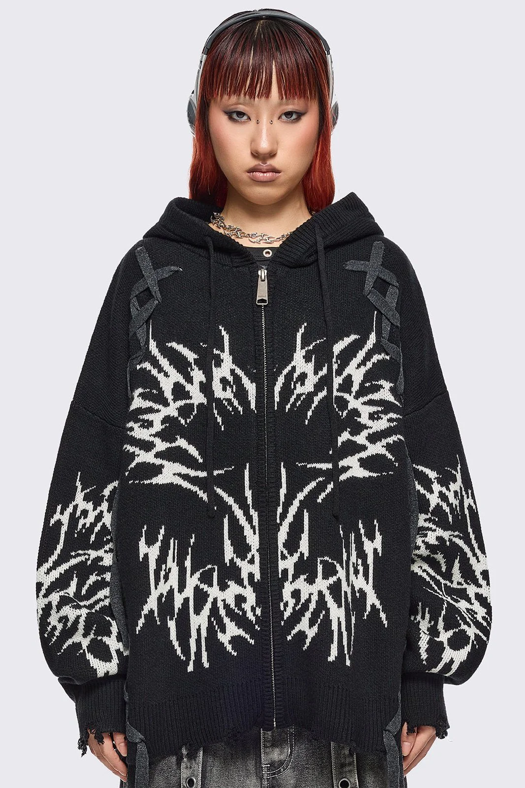 Abyx Knitted Zip-Up Hoodie