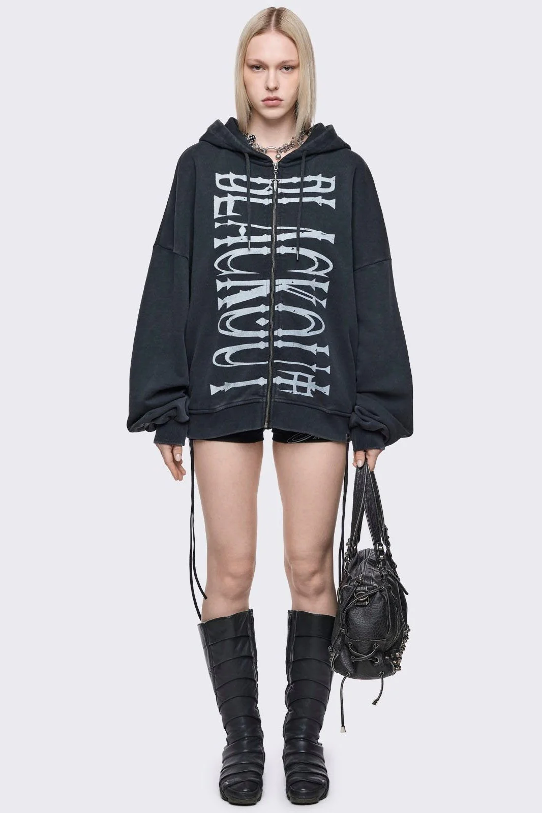 Blackout Washed Zip Up Hoodie - Image 2