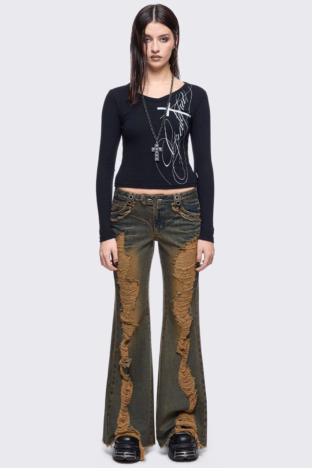 Brooke Blue Flared Jeans - Image 2