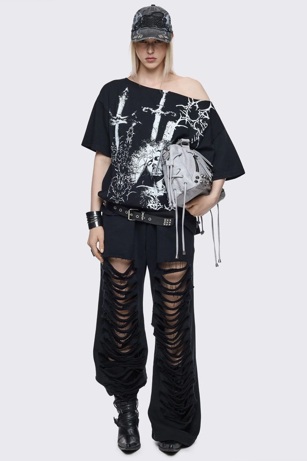 Crown of Swords Off-Shoulder T-Shirt - Image 2