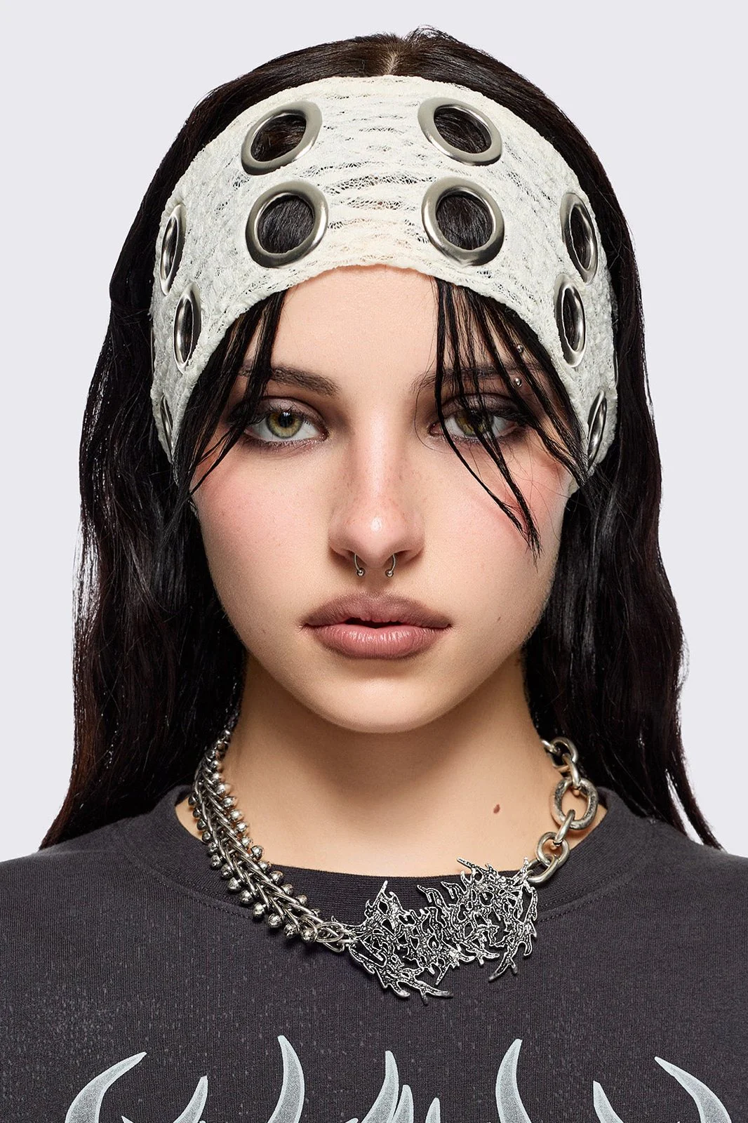 Elektra Ecru Lace Headband - Image 2