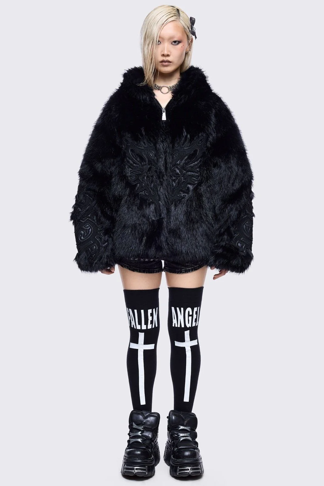 Fallen Angel Black Thigh Highs - Image 2