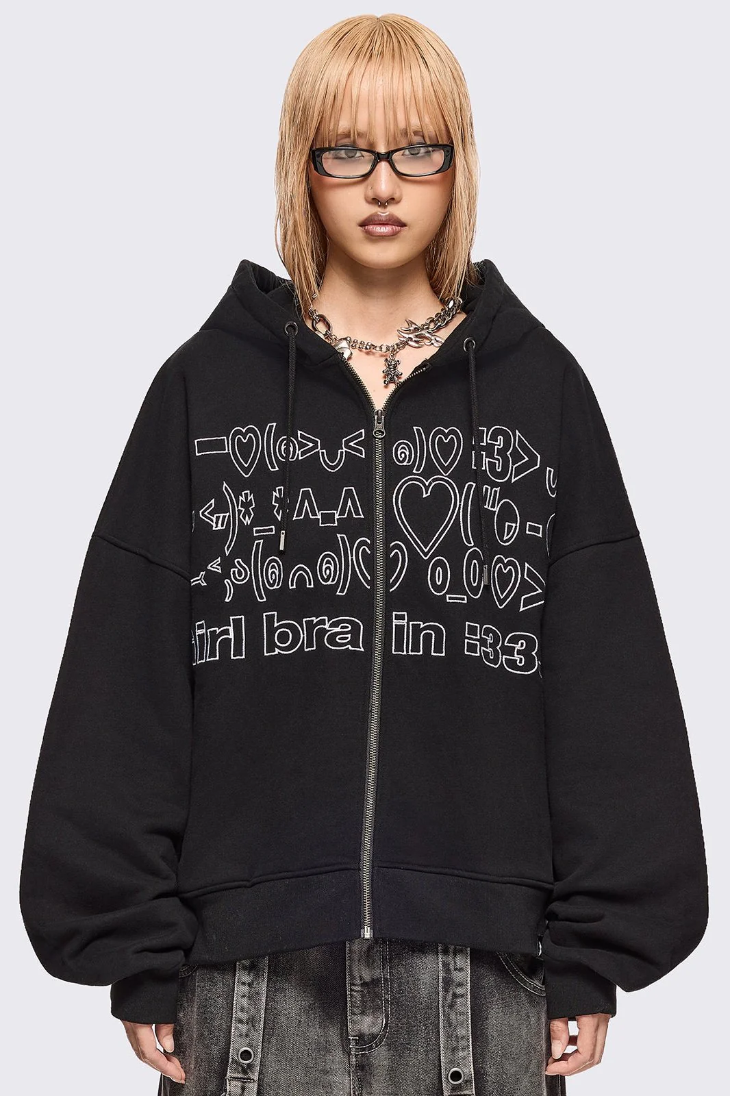 Girl Brain Zip Up Hoodie