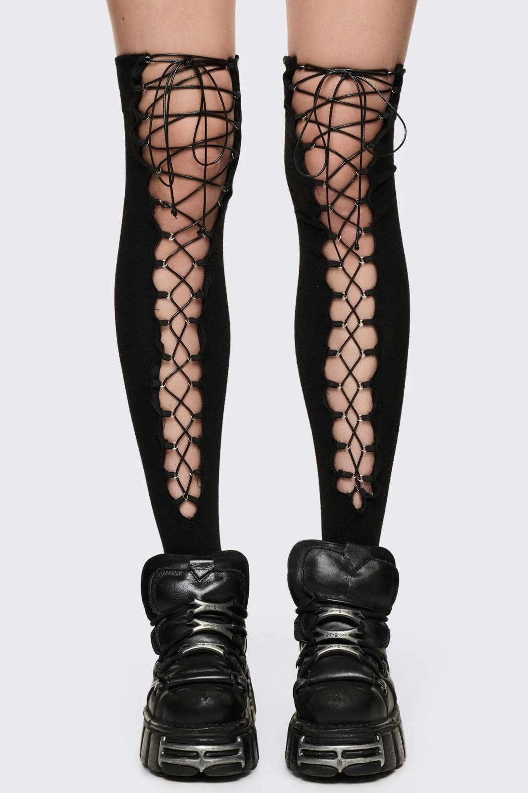Lace-Up Thigh Highs