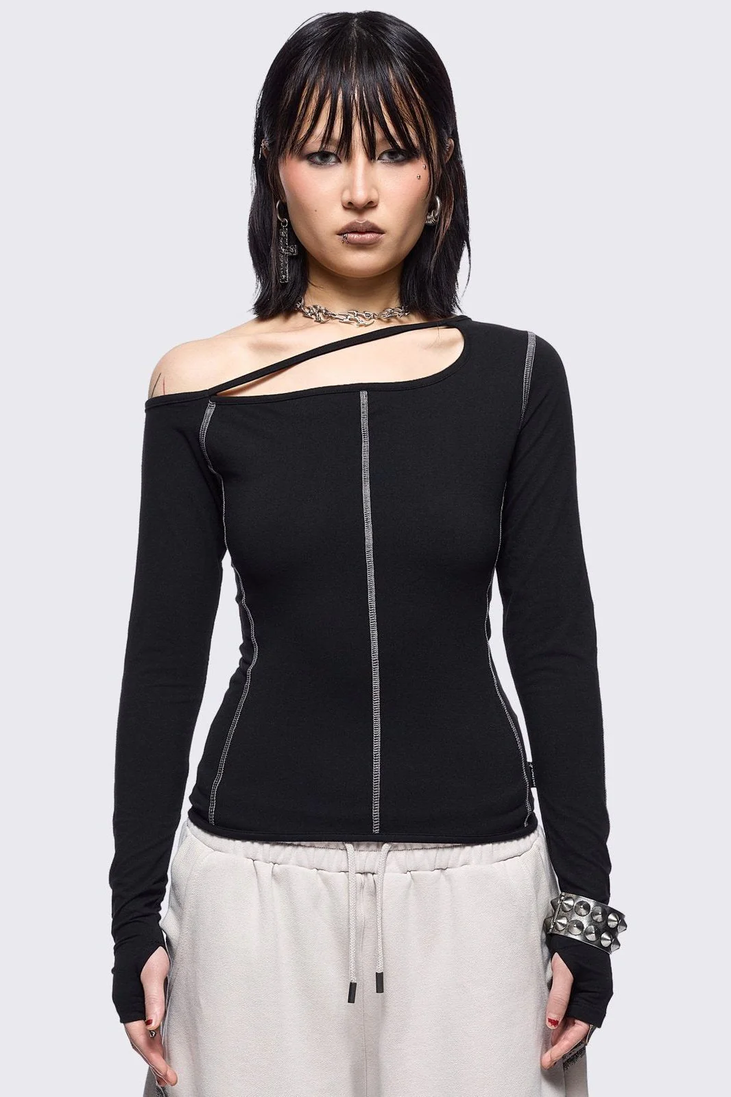 Mae Black Cut-Out Top