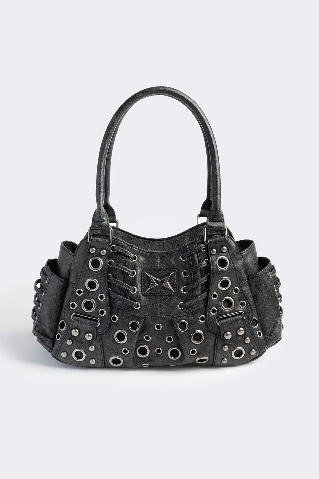 Rivet Vegan Leather Shoulder Bag