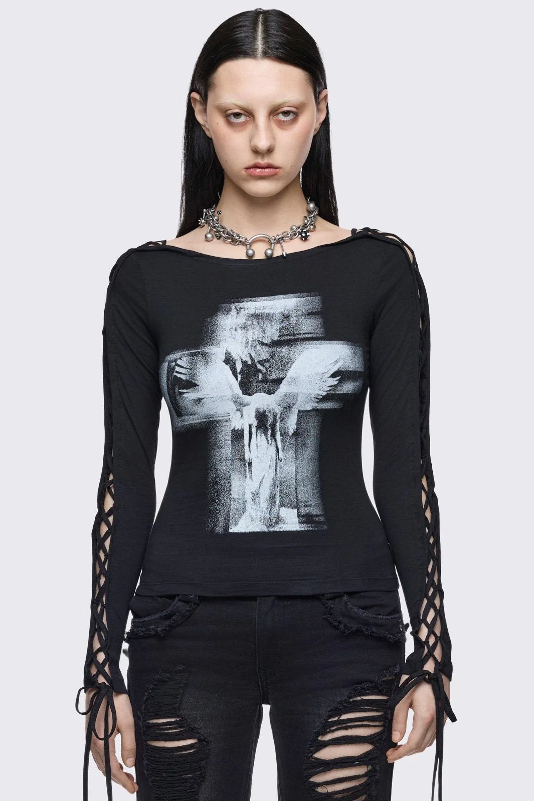 Tenebris Lace-Up Top