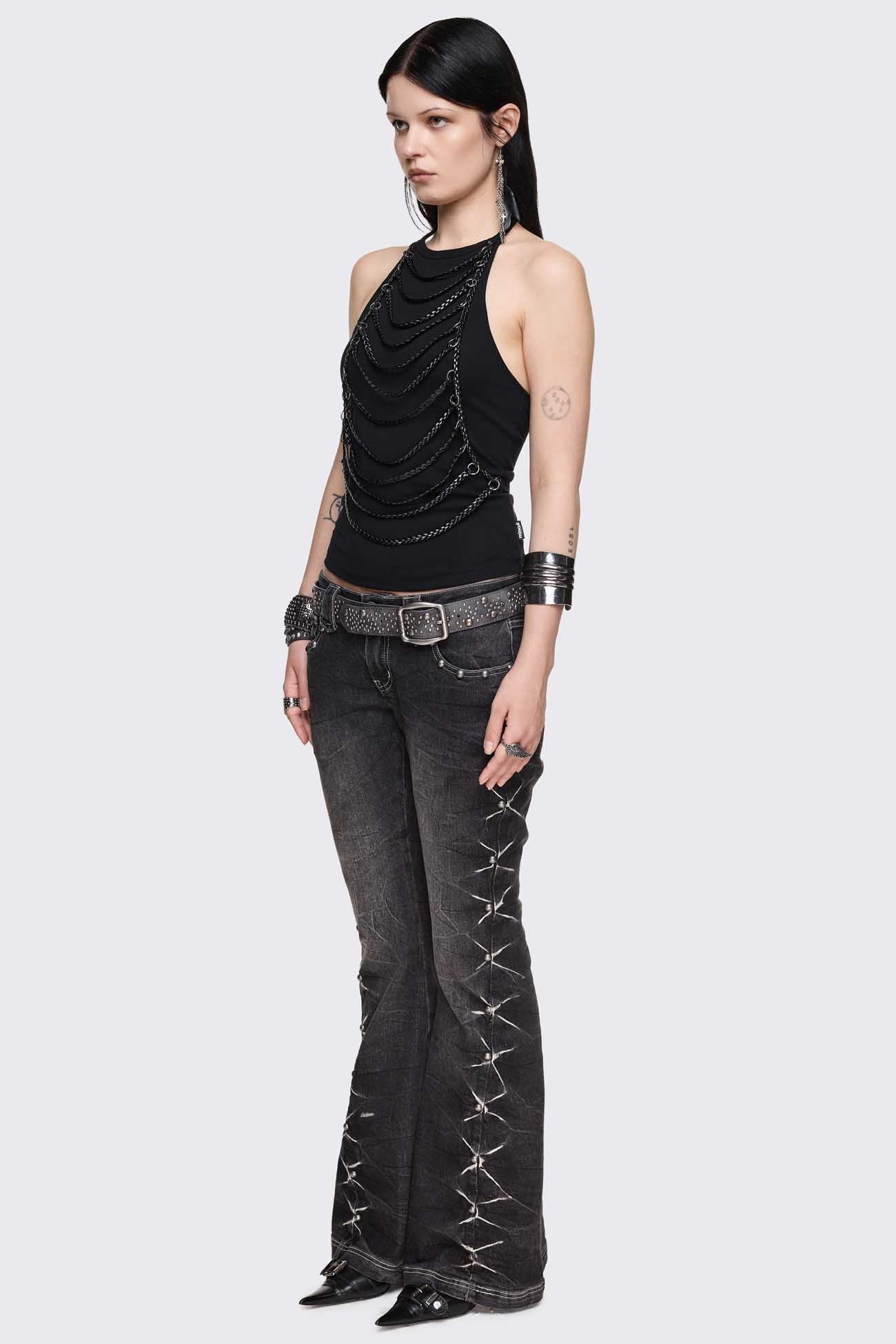 Unravel Black Halter Top - Image 4