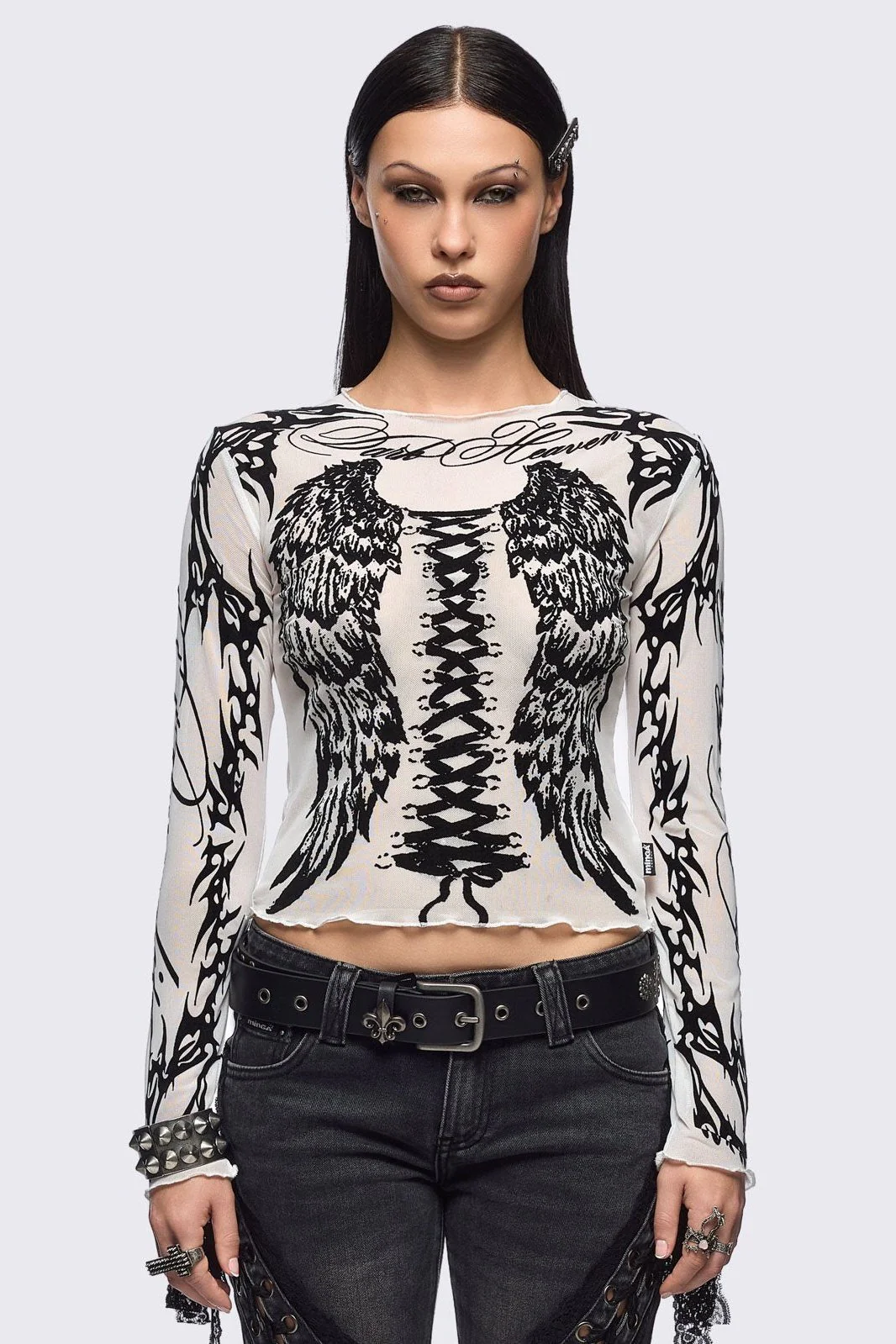 Wing It White Mesh Top