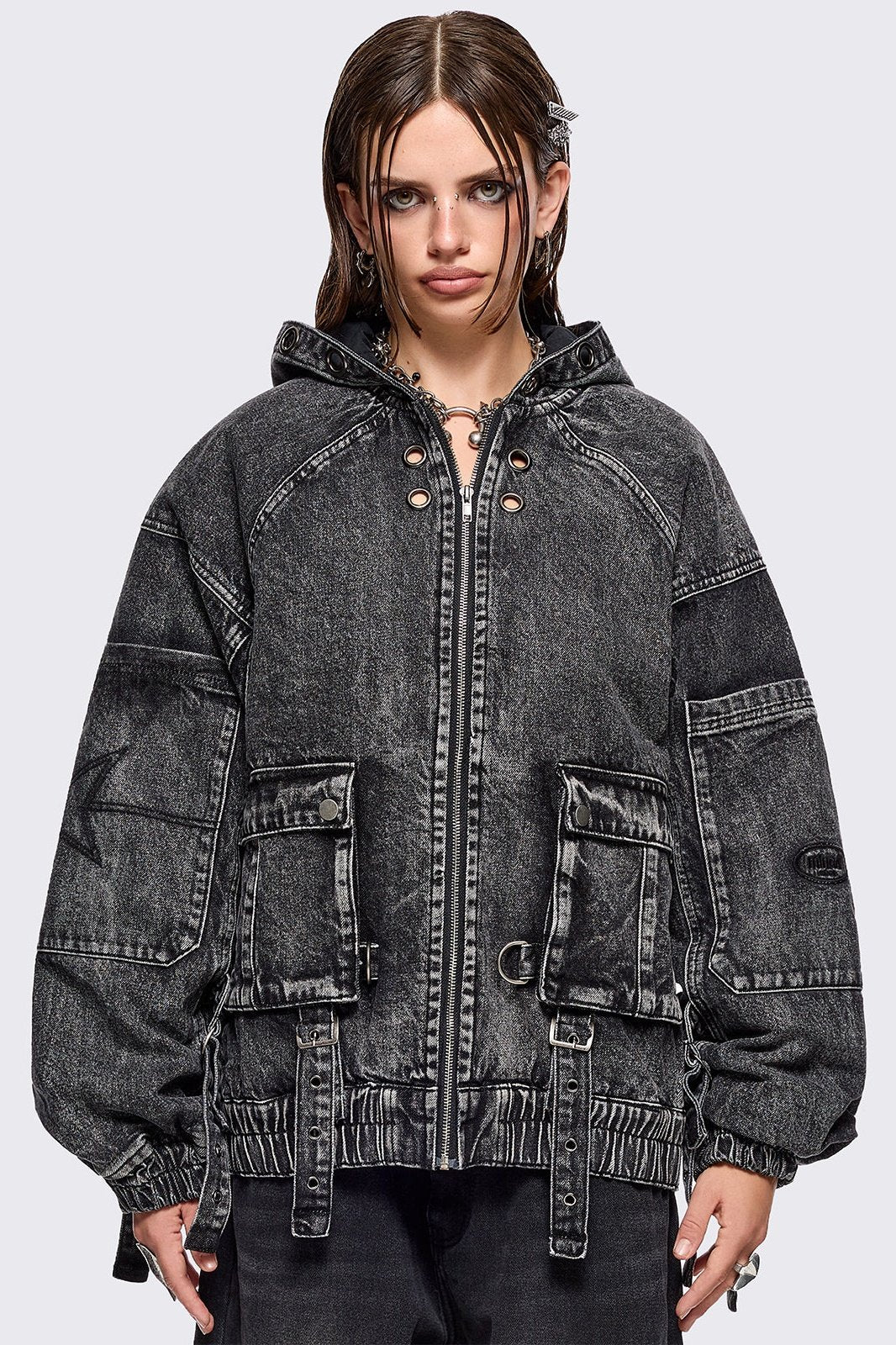 Zade Denim Bomber Jacket